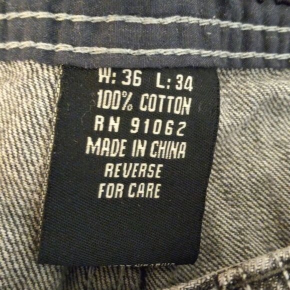 Vibes Gold Label Size W36 L34 Jeans Mens Straight Leg Black Denim Vintage Y2K - Picture 14 of 14